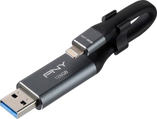 PNY - 128GB Duo Link iOS USB 3.0 OTG Flash Drive for iOS Devices and Computers - Mobile Storage for Photos, Videos, & More