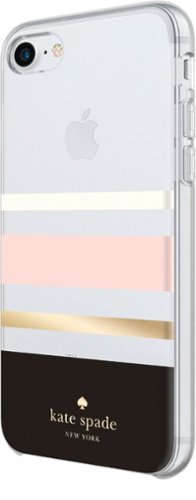 kate spade new york - Case for Apple® iPhone® 6, 6s, 7 and 8 - Cream/blush/gold foil/charlotte stripe black