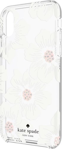 kate spade new york - Case for Apple® iPhone® X and XS - Cream with stones/hollyhock floral clear-Front_Standard 