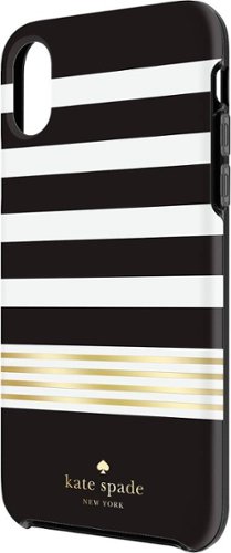  kate spade new york - Case for Apple® iPhone® X - White/gold foil/stripe 2 black