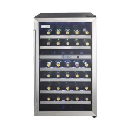 Danby - Designer 38-Bottle Wine Cooler - Black/Stainless Steel-Front_Standard 