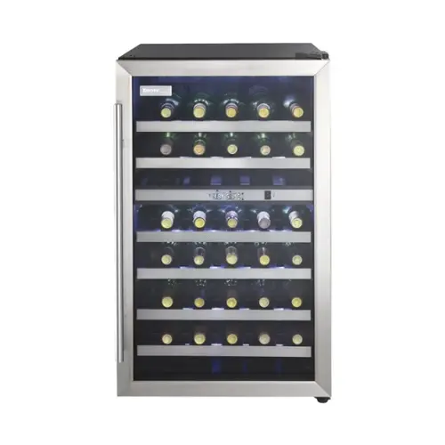 Front. Danby - Designer 38-Bottle Wine Cooler - Black/stainless steel.