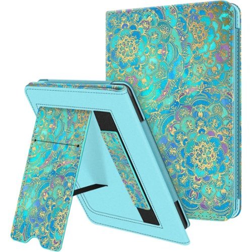 Kitcheniva - PU Leather Stand Case For 6 Inch All New Kindle 11th Gen 2024 2022 Blue Shades - Shades of Blue-Front_Standard 