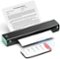 Phomemo - M08F Portable Wireless Printer for Travel and Home Bluetooth Thermal Printer - Black and Green-Front_Standard