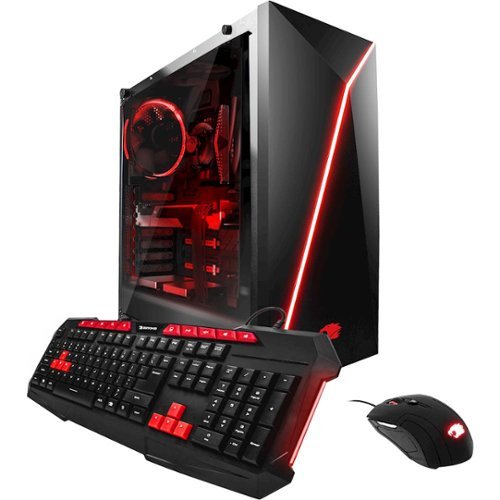 iBUYPOWER - Desktop - Intel Core i5 7400 - 8GB Memory - AMD Radeon RX 580 - 1TB Hard Drive - Black/Red-Front_Standard 