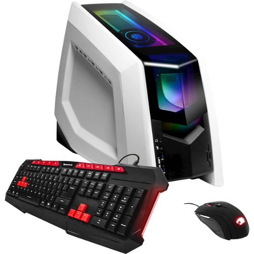 iBUYPOWER - Desktop - Intel Core i5 - 8GB Memory - NVIDIA GeForce GTX 1050 Ti - 120GB Solid State Drive + 1TB Hard Drive - Black/White-Front_Standard