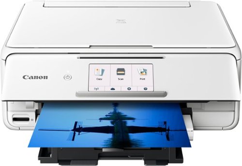 Canon - PIXMA TS8120 Wireless All-In-One Printer - White-Front_Standard 