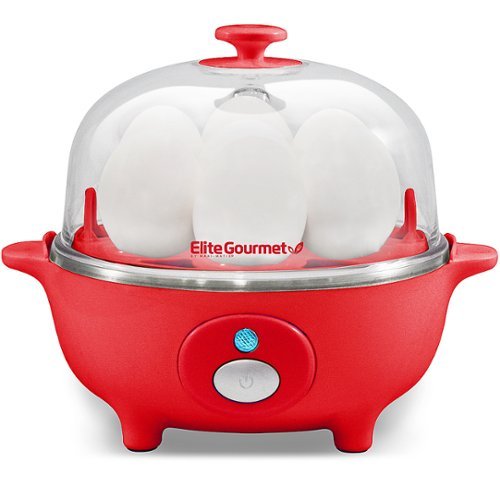 Elite Gourmet - 7-Egg Automatic Egg Cooker - Red