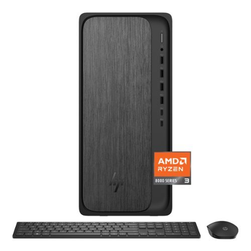 HP - OmniDesk Desktop - AMD Ryzen 3 - 8GB DDR5 Memory - 256GB SSD - Gray Wood