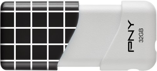  PNY - Windowpane 32GB USB 2.0 Flash Drive - Black/White