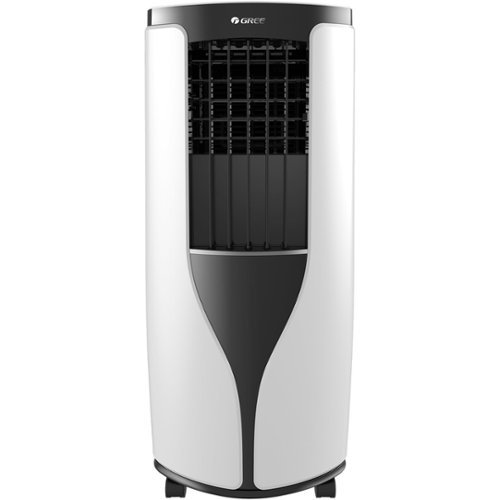 GREE - 8,000 BTU Portable Air Conditioner - White/black-Front_Standard 
