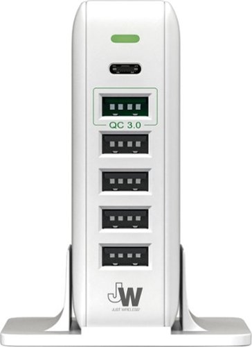  Just Wireless - 6-Port USB Charging Station - White