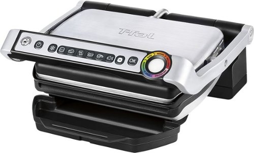  T-Fal - OptiGrill Grill - Stainless-Steel/Black