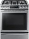 Samsung - 5.8 Cu. Ft. Self-Cleaning Slide-In Gas Convection Range - Stainless Steel-Front_Standard 