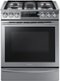 Samsung - 5.8 Cu. Ft. Self-Cleaning Slide-In Gas Convection Range - Stainless Steel-Front_Standard