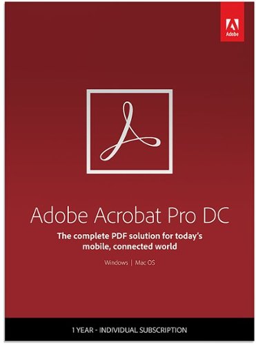  Adobe - Acrobat Pro DC (1-Year Subscription)