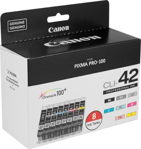 Canon - CLI-42 8-Pack - Photo Black, Gray, Light Gray, Cyan, Magenta, Yellow, Photo Cyan & Photo Magenta Ink Cartridges - Black/Cyan/Gray/Magenta/Yellow