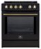 Forno Appliances - Leonardo Espresso 5 cu. ft. Slide-In Electric Induction Convection Range with Customizable Hardware - Black-Front_Standard