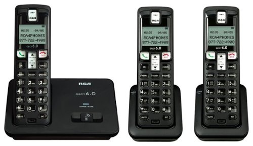  RCA - 2101-3BKGA DECT 6.0 Expandable Cordless Phone System - Black