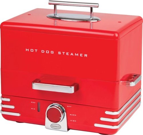  Nostalgia - Diner Style Hot Dog Steamer - Red