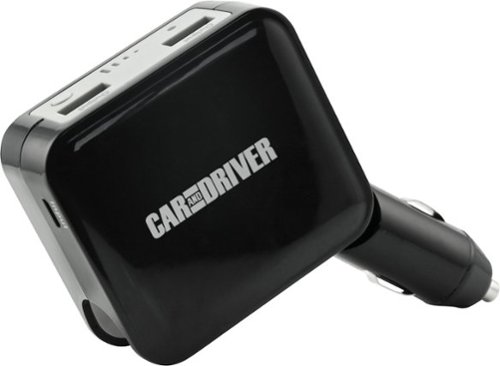  Car and Driver - Dual USB Car Charger with Power Bank - Black