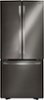 LG - 21.8 Cu. Ft. French Door Built-In Refrigerator with Smart Cooling System - Black stainless steel-Front_Standard