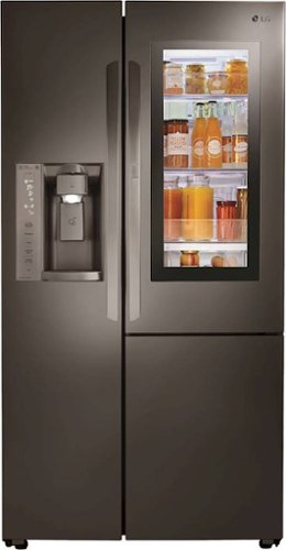  LG - 21.7 Cu. Ft. Side-by-Side InstaView Door-in-Door Counter-Depth Smart Wi-Fi Refrigerator - Black Stainless Steel