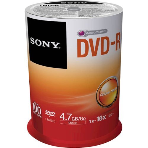  Sony - 16x DVD-R Discs with Spindle (100-Pack) - Metallic