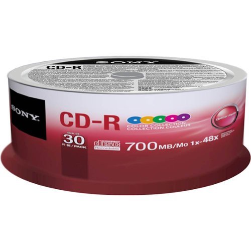  Sony - 48x CD-R Discs (30-Pack) - Metalic