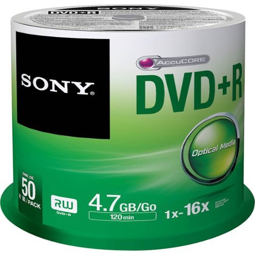  Sony - 16x DVD+R Discs with Spindle (50-Pack) - Metallic