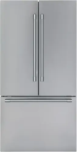 Front. Thermador - Professional 20.8 cu. Ft. French Door Bottom Freezer Counter-Depth Smart Refrigerator with ThermaFresh - Stainless Steel.