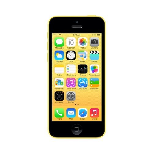 Apple - Pre-Owned iPhone 5C 4G LTE with 8GB Memory Cell Phone (Unlocked) - Yellow-Front_Standard 