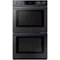 Samsung - 30" Chef Collection Double Wall Oven with Flex Duo™ - Fingerprint Resistant Matte Black Stainless Steel-Front_Standard