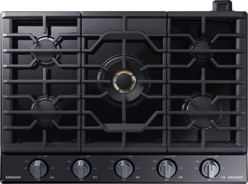 Samsung - Samsung-Chef Collection 36"  Fingerprint Resistant Gas Cooktop-Matte Black Stainless Steel-Front_Standard 
