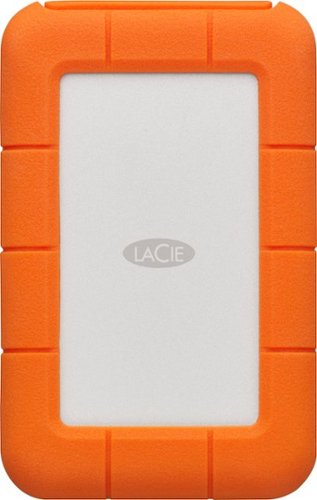  LaCie - Rugged 2TB External Thunderbolt and USB Type-C Portable Hard Drive - Orange/Silver