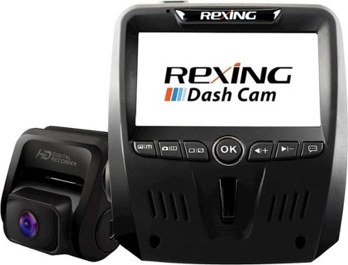  Rexing - V1LG 1080p Dash Cam with HD Rear Camera - Black
