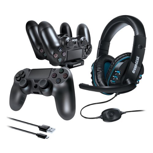 dreamGEAR - GAMER'S KIT Controller for Sony PlayStation 4 - Black-Front_Standard 