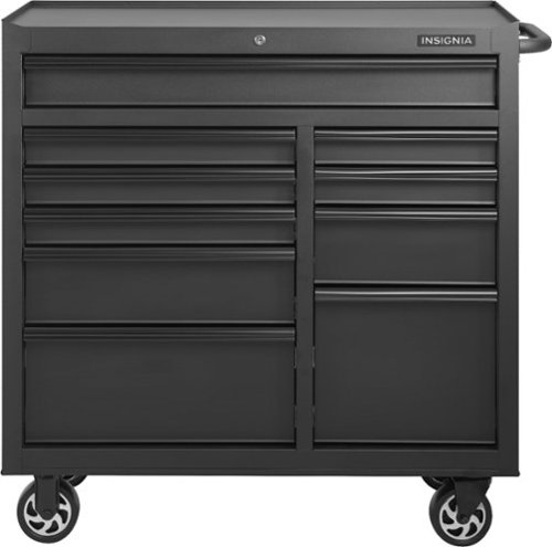 Insignia™ - 41-in.10-Drawer Rolling Tool Cabinet - Black-Front_Standard 