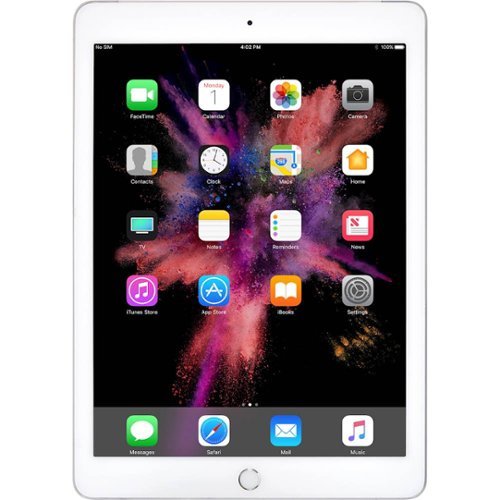 Apple - Refurbished iPad Air 2 with Wi-Fi + Cellular - 64GB (AT&T) - White/Silver-Front_Standard 