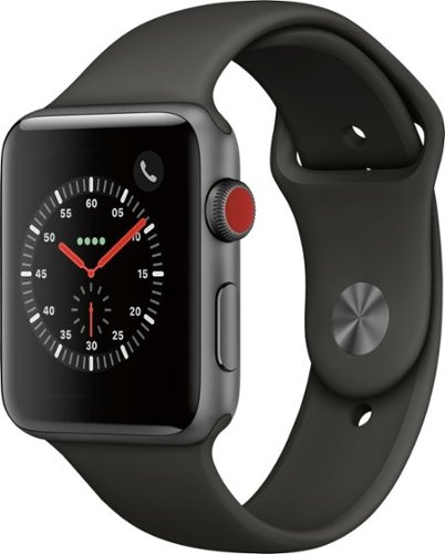  Apple Watch Series 3 (GPS + Cellular) 42mm Space Gray Aluminum Case with Gray Sport Band - Space Gray