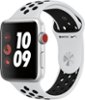 Apple Watch Nike+ Series 3 (GPS + Cellular) 42mm Silver Aluminum Case with Pure Platinum/Black Nike Sport Band - Silver Aluminum - (2015)-Angle_Standard