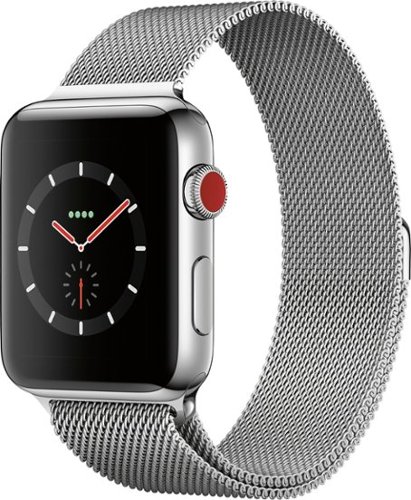 Apple Watch Series 3 (GPS + Cellular), 42mm Stainless Steel Case with Milanese Loop - Stainless Steel (AT&T) - (2017)-Angle_Standard 