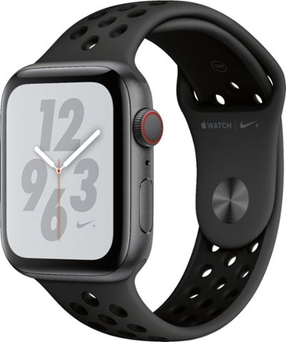Apple Watch Nike+ Series 4 (GPS + Cellular) 44mm Space Gray Aluminum Case with Anthracite/Black Nike Sport Band - Space Gray (AT&T) - (2018)-Left_Standard 