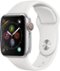 Apple Watch Series 4 (GPS + Cellular) 40mm Silver Aluminum Case with White Sport Band - Silver Aluminum (AT&T) - (2018)-Left_Standard