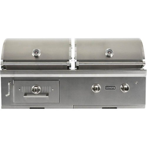Coyote - 50" Natural Gas/Charcoal Hybrid Grill - Stainless Steel