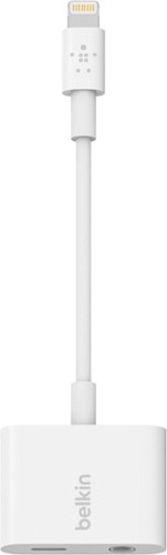 Belkin Lightning to 3.5mm Audio Cable + Audio Charger Splitter - White WORLDWIDE DELIVERY