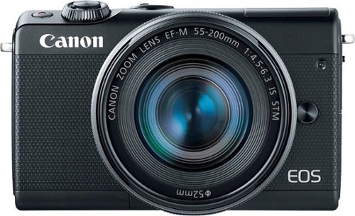 Canon - EOS M100 Mirrorless Camera with EF-M 15-45mm and 55-200mm IS STM Zoom Lenses - Black-Front_Standard 