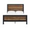 Walker Edison - Rustic Industrial Queen Size Panel Bed Frame - Rustic Oak-Front_Standard