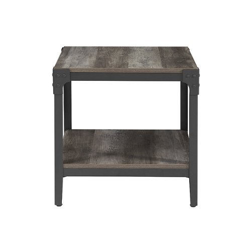 Walker Edison - Angle Iron Coffee Table (Set of 2) - Gray Wash-Front_Standard 