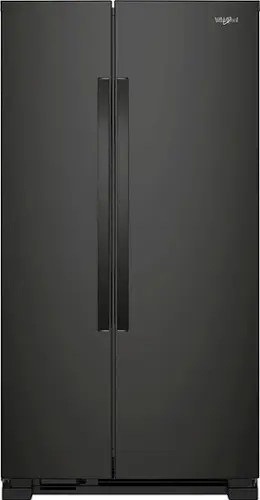 Front. Whirlpool - 25.1 Cu. Ft. Side-by-Side Refrigerator - Black.